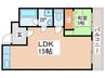 ハピネス南館 1LDKの間取り