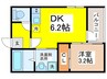 ハーモニーテラス住吉Ⅱ 1DKの間取り