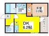 ハーモニーテラス住吉Ⅱ 1DKの間取り
