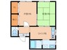 永楽荘 2DKの間取り
