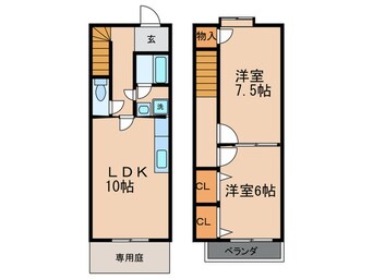 間取図 メゾネット和