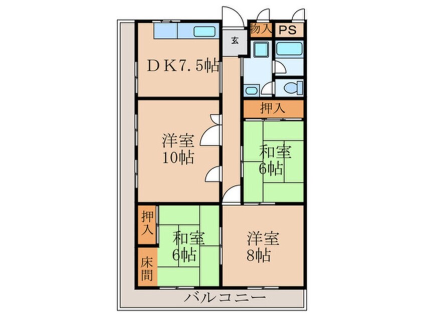 間取図 ユニハイム明石（1101）