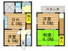 福知様貸家１／２ 3DKの間取り