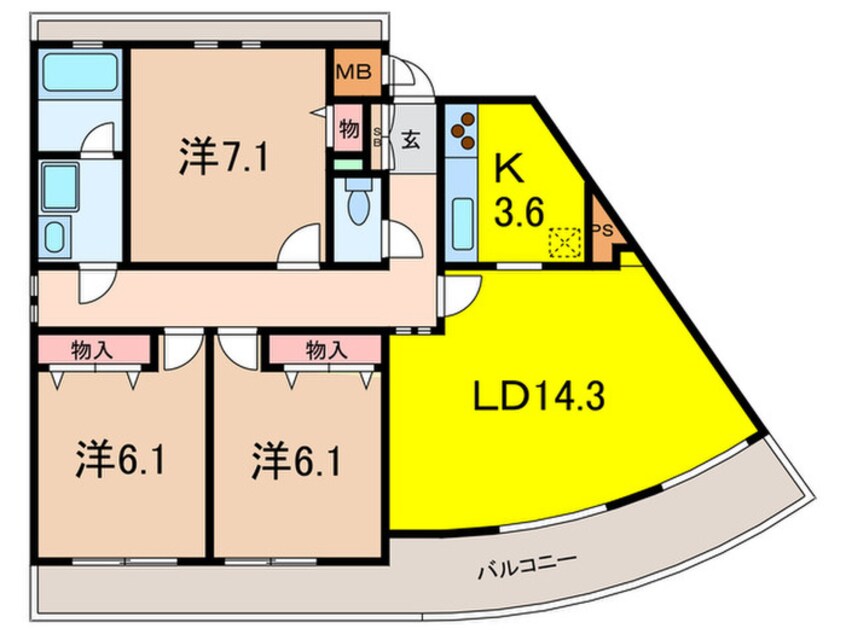 間取図 Ｆａｌａｌａ御影