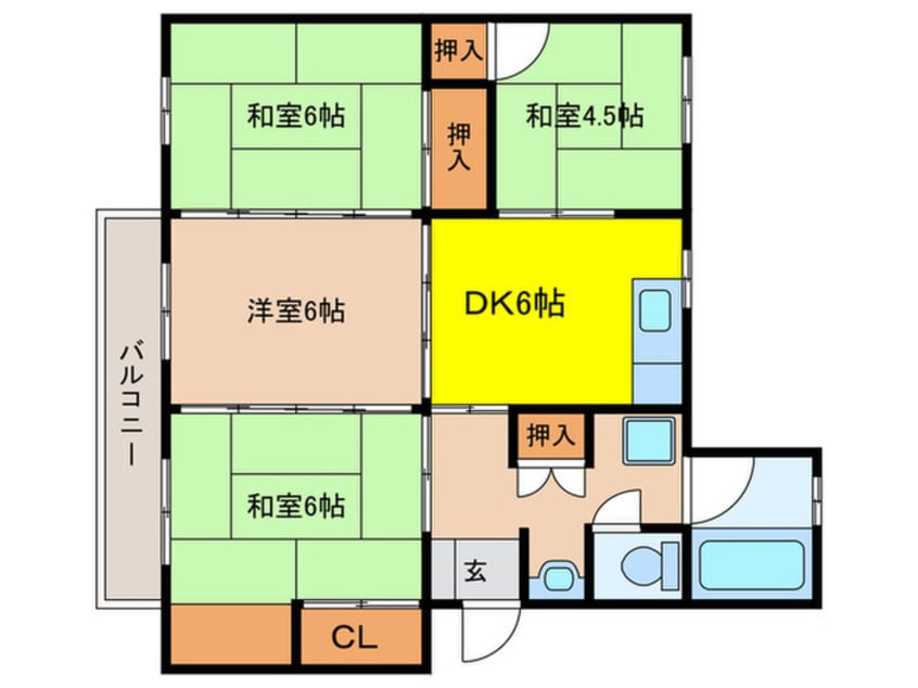 間取図 公社清和台住宅21号棟(406)