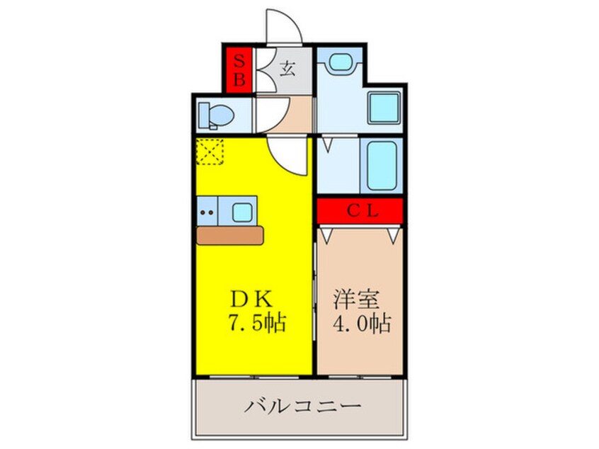 間取図 MELDIA CREST TAPP 新大阪 WEST