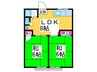 ボナール小阪 2LDKの間取り