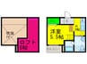 デュナメス深井 1Kの間取り