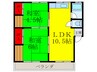 渋谷ハイツ 2LDKの間取り