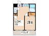 エスパス南巽 1LDKの間取り