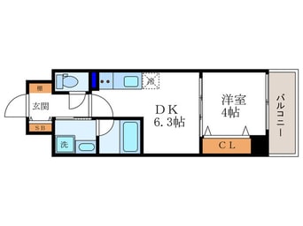 間取図 ベラジオ雅び京都円町駅前(401)