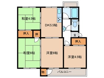 間取図 狩口台住宅３８号棟(304)