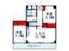 テラジハイツ２号館 2LDKの間取り