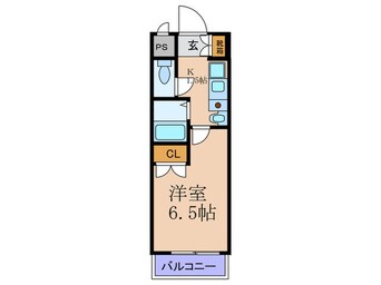 間取図 ﾗﾅｯﾌﾟｽｸｴｱ天満ﾌﾟﾗｲﾑ(507)