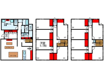 間取図 仮)Ｌｅ　ｃｏｅｕｒ　Ｄｅｕｘ