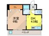 吉永矢問ビル 1DKの間取り