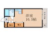 リバーハイツ山科 1Rの間取り