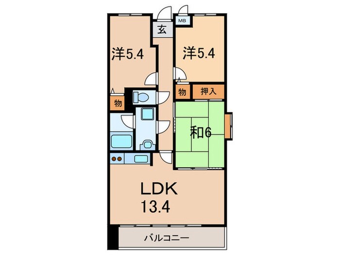 間取り図 サンシ－ズ南山手