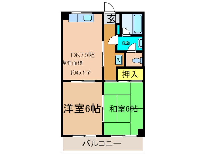 間取図 コーポ萩原