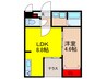 Gracias Court 瓢箪山 1LDKの間取り