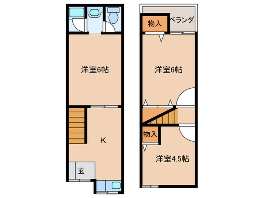 間取図 金田町5丁目テラスハウス