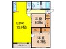 プロスパー東大阪 2LDKの間取り