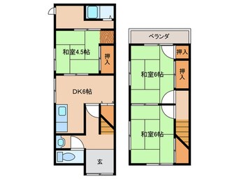 間取図 ﾌｫﾚｽﾄﾋﾙｽﾞ守口連棟貸家