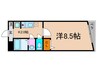 シャト－ボヌ－ル 1Kの間取り