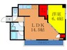 第２パレス東洋 1LDKの間取り