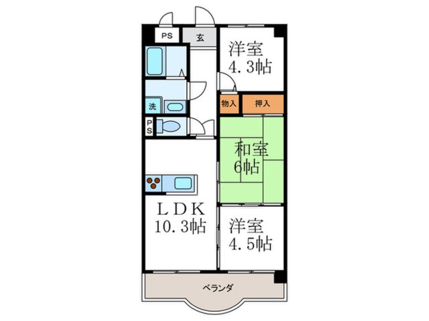 間取図 アネーロ長岡京