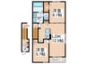 フォンターナ西大路 2LDKの間取り