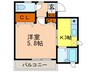 フラッツ栄根 1Kの間取り