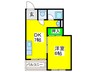 南第一マンション 1DKの間取り