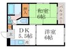 アネール桂 2DKの間取り