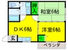 ハイツ・ソレイユ 2DKの間取り