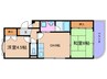 成起マンション 2DKの間取り