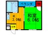 アビタシオン天の川 1Rの間取り
