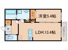 メリヤス城が山 1LDKの間取り