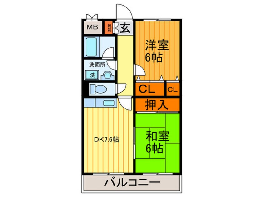 間取図 ｲｰｽﾄﾋﾙ長田