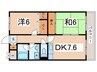 ｲｰｽﾄﾋﾙ長田 2DKの間取り