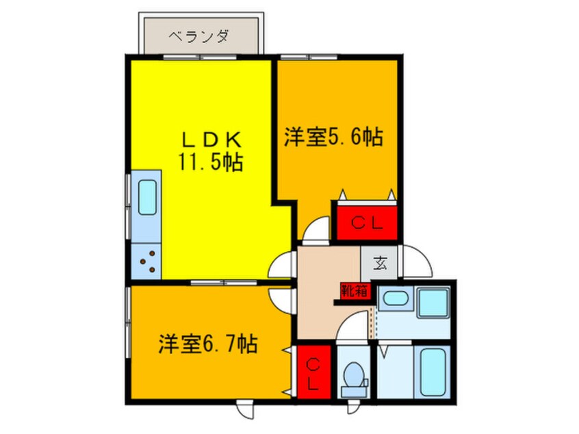 間取図 ラ・メゾン・シャルマントＣ棟