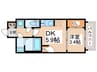 ﾗｼｭﾚｴｸﾞｾﾞ夕陽丘(1502) 1DKの間取り