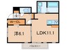 クローバー富士５号館 1LDKの間取り