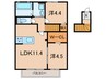 クローバー富士５号館 2LDKの間取り