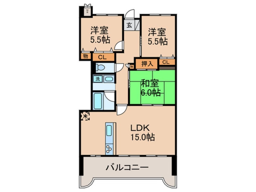 間取図 アビタ山本　放出西