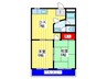 北田マンション 2DKの間取り