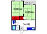 山の上ハイツ 2DKの間取り