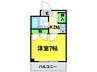 シャルマンフジ香ケ丘 1Kの間取り