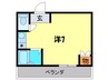 ビクトワ－ル・シェル 1Rの間取り