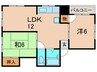 グリ－ンハイツ伊丹 2LDKの間取り